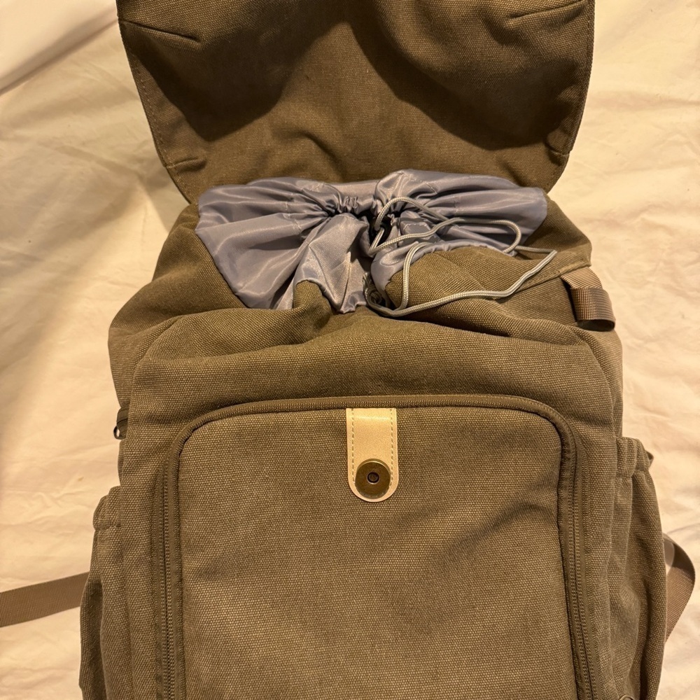 BAGSMART Camera Backpack DSLR Travel Laptop 15” Olive Canvas Photography Bag - Picture 14 of 14
